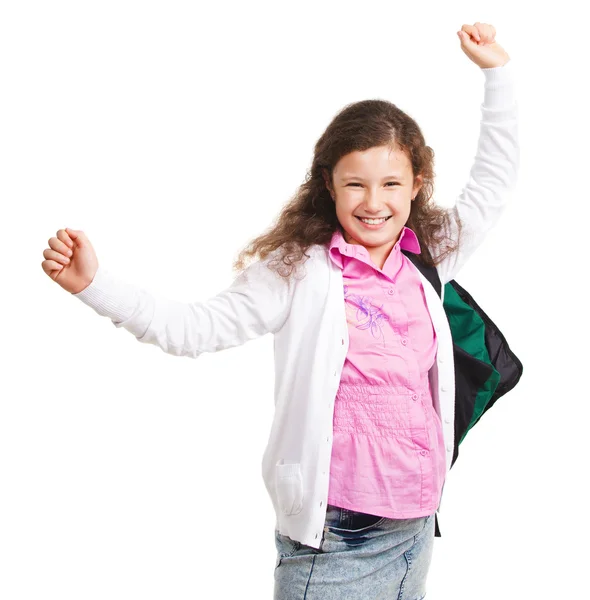 Estudante sorridente com mochila — Fotografia de Stock