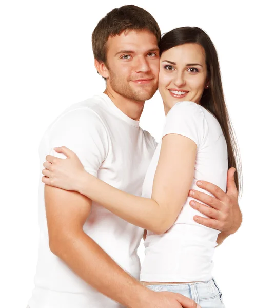 Portrait of a young beautiful smiling couple — Stock Photo, Image