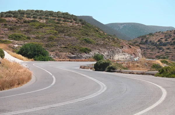 Picturesque road landscape. Crete, Greece — Stock Photo, Image