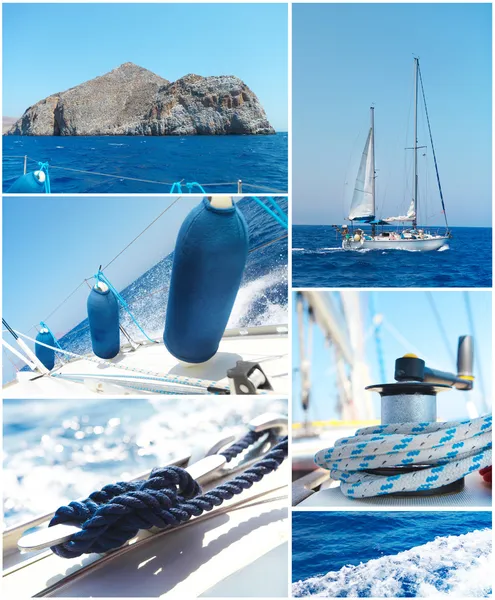Yacht collage — Stockfoto
