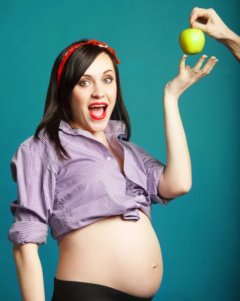 Happy young funny pregnant woman — Stock Photo, Image