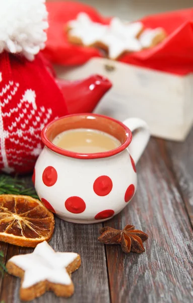 Sıcak çikolata ile Noel tatlılar — Stok fotoğraf