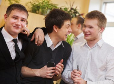 Üniversite öğrencileri bir fren sırasında grup 