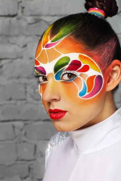 Model with bright creative make up — Stock Photo, Image