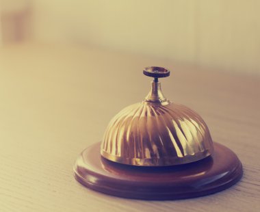 eski otel bell bir ahşap stand