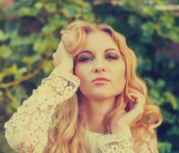 Portrait of a beautiful blond woman — Stock Photo, Image