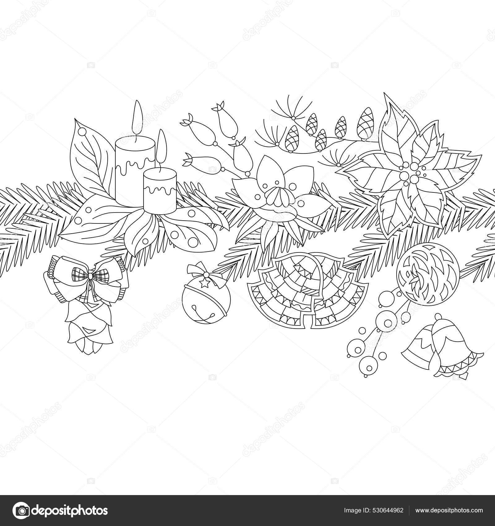 크리스마스 장식을 끝없는 겨울의 화식조는 겨울의 화식조이다 바탕에는 디자인 요소들 스톡 벡터 - ©nurrka 530644962, image size:1600x1700