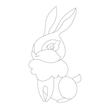 Sezon tasarımı için geleneksel tavşan. Güzel Paskalya dekoru. Bahar festivali öğeleri. Siyah ve beyaz. Çocuklar ve yetişkinler için zentangle stili el çizimi, dövme.