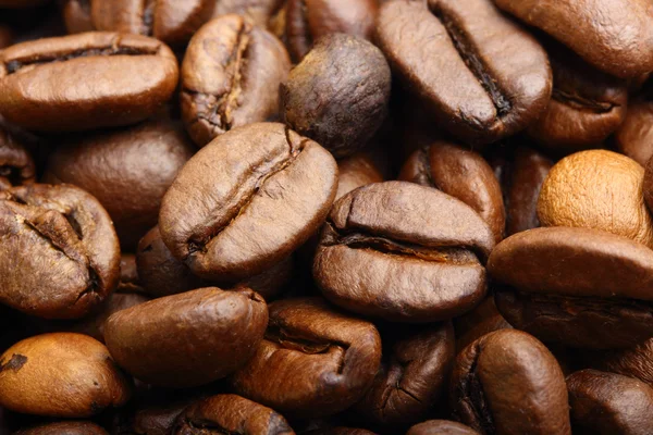 Macro shot de grãos de café torrados — Fotografia de Stock