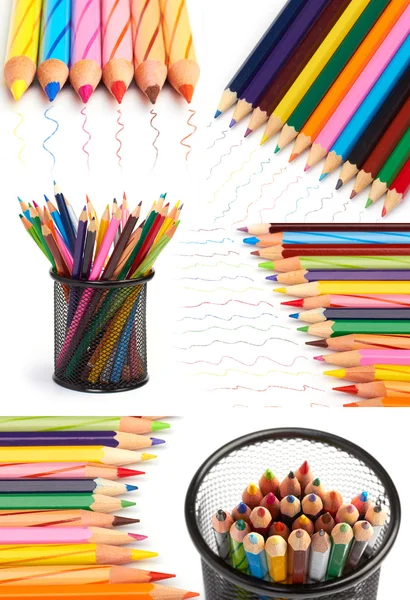 Collage crayons de couleur — Photo