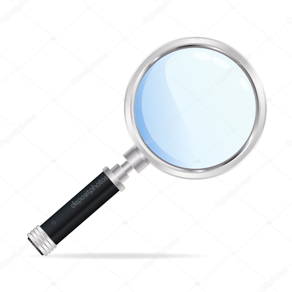 Magnifying glass on white background