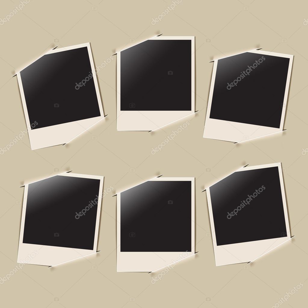 Retro Photo Frames On Album Background Stock Vector Ghenadie