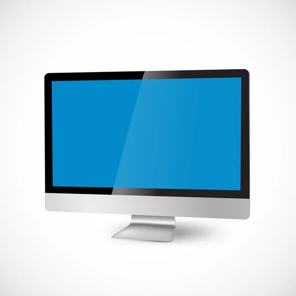 Ordenador moderno con pantalla azul — Vector de stock