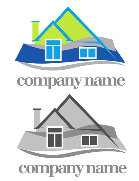 цветные и монохромные версии символа дома
