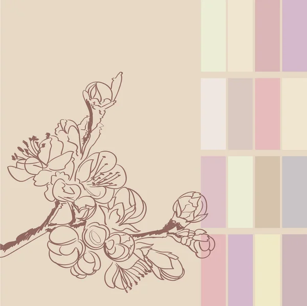 Sakura twigs ve çiçekler ile arka plan — Stok Vektör