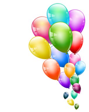 flying colorful glossy balloons background