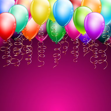 üst sınır olarak renkli balonlar