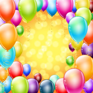 tatil arka plan üzerinde renkli balonlar-kare olarak
