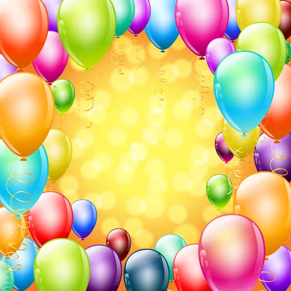 tatil arka plan üzerinde renkli balonlar-kare olarak