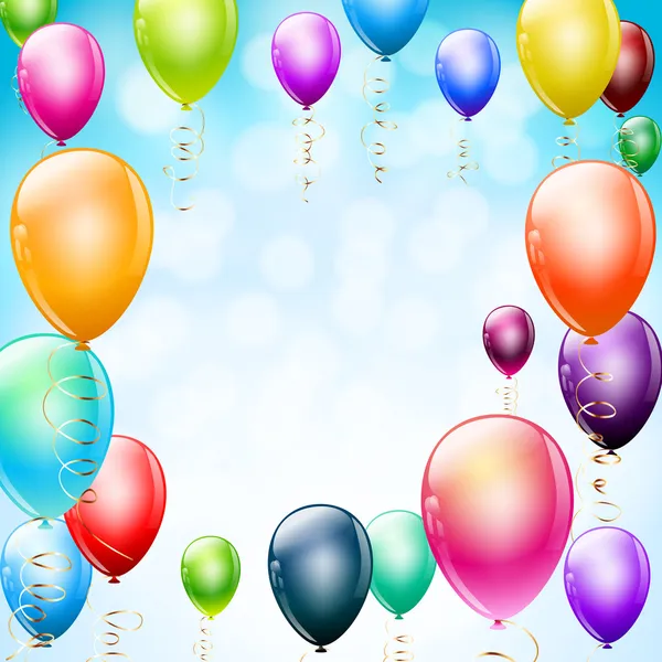 mavi kare olarak renkli balonlar