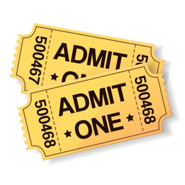 Sarı sinema bilet çifti