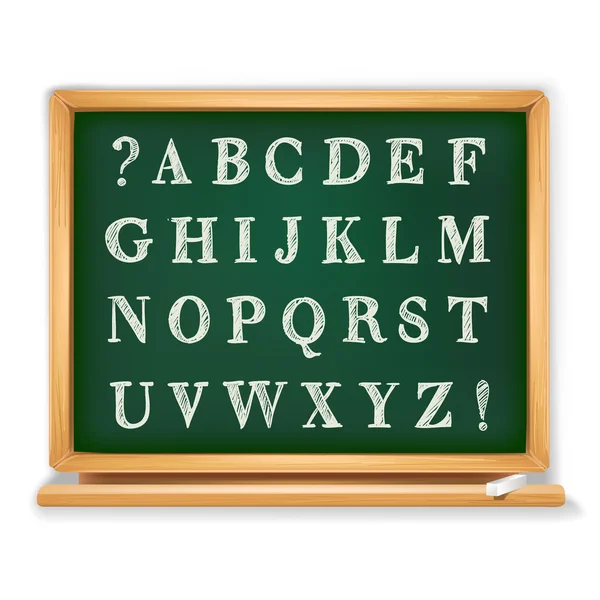 ABC schriftelijke ingesteld op blackboard — Stockvector