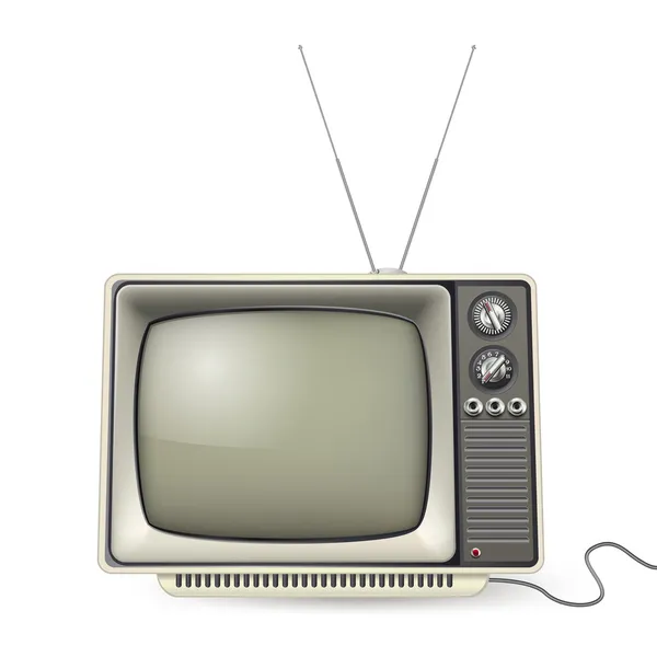 Vintage τηλεόραση με κεραίες και σύρμα — Διανυσματικό Αρχείο