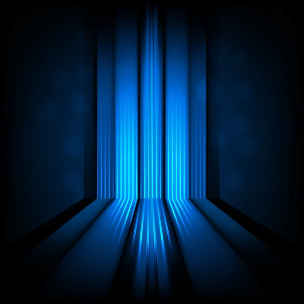 Sfondo con linee astratte di luce blu — Vettoriale Stock