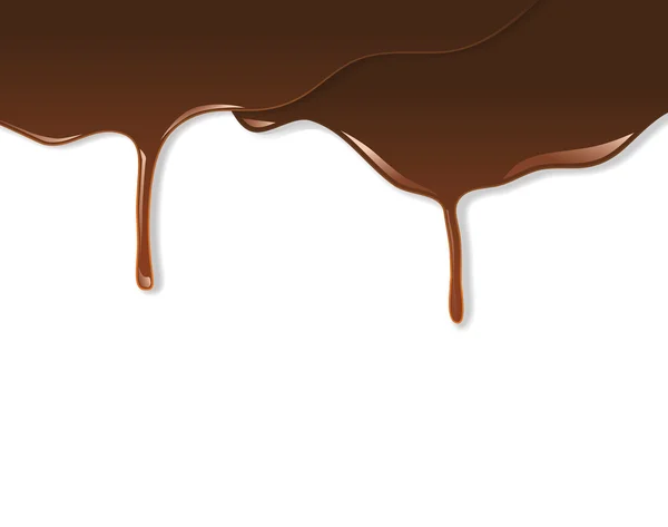 Chocolate derretido pingando no branco — Vetor de Stock
