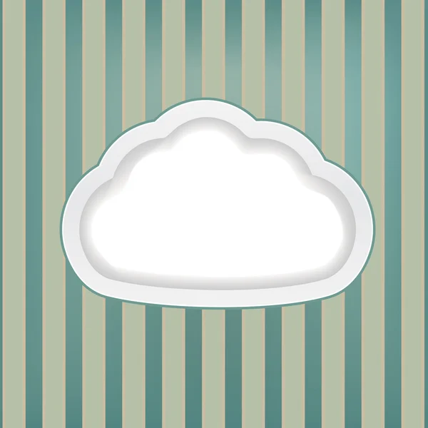 Fondo retro con nube — Vector de stock