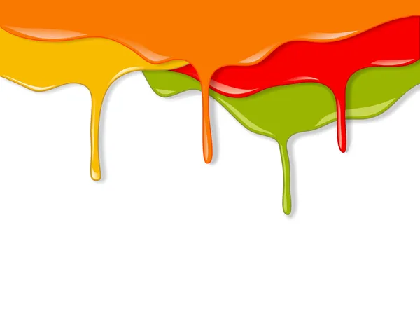 Paint dripping on white background — Stock Vector
