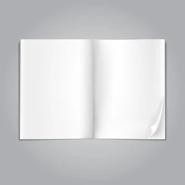 Open blank magazine pages on grey — Stock Vector