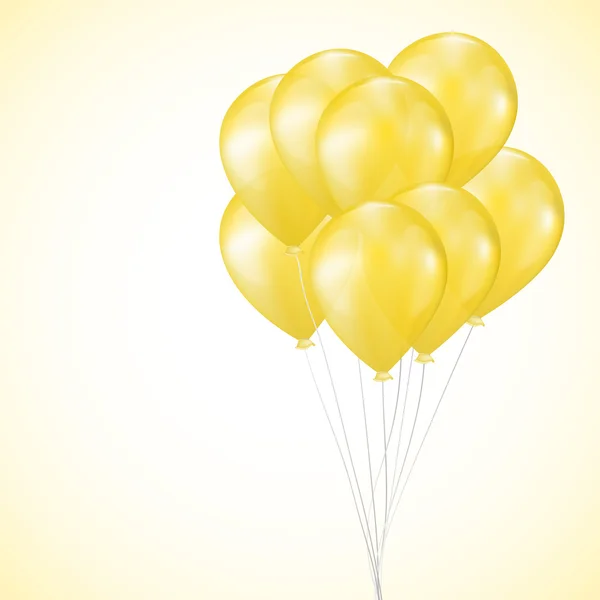 Bakgrund med gula ballonger — Stock vektor