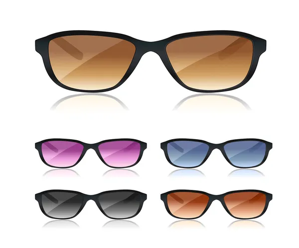 Conjunto de gafas de sol negras — Vector de stock