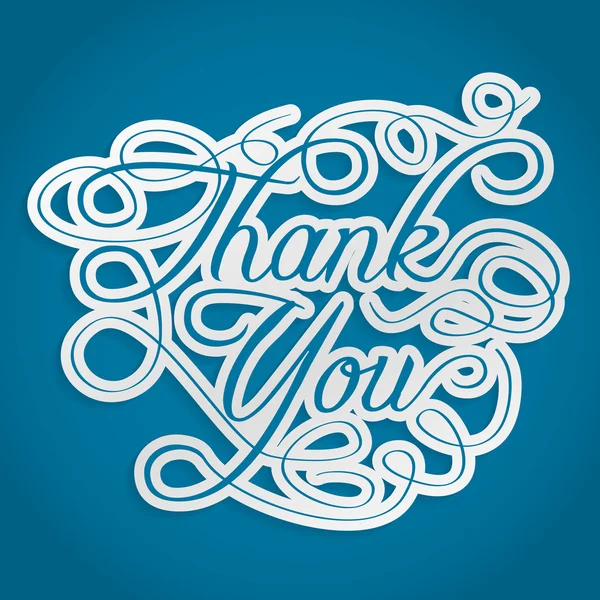 Thank you words with swirls — Stock Vector