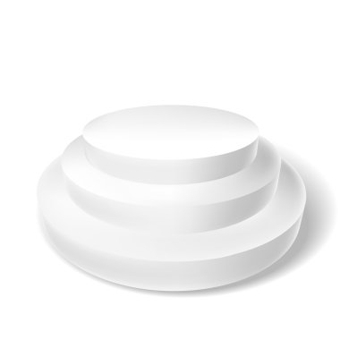 Üç adım ile beyaz podyum