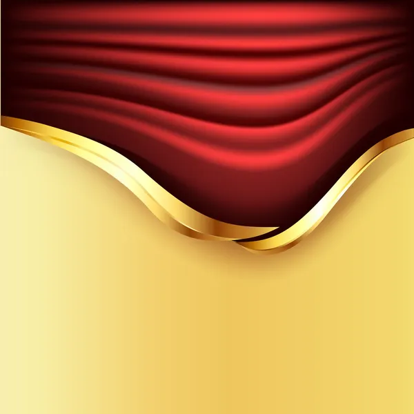 Achtergrond met rode gordijnen en gouden elementen — Stockvector