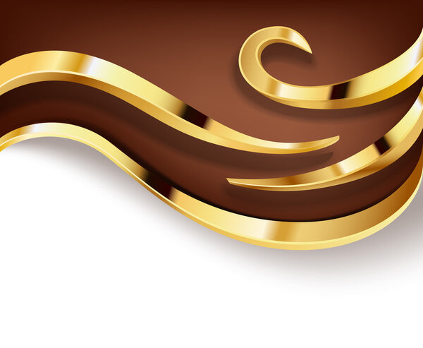chocolate background with golden swirls