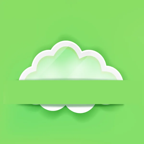 Icona nuvola sul verde — Vettoriale Stock