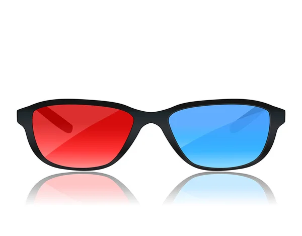 Lunettes 3D réalistes sur blanc — Image vectorielle