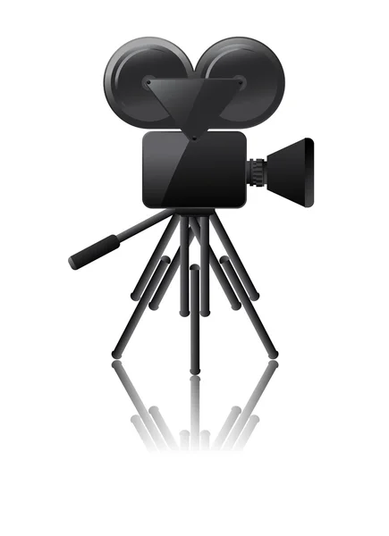 Ícone da câmera de cinema em um fundo branco — Vetor de Stock