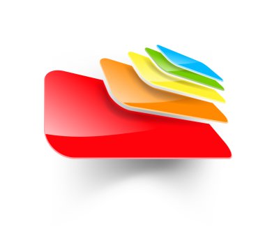 Beyaz arka plan üzerinde renkli simge soyut multi