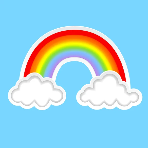 Fondo con nubes y arco iris — Archivo Imágenes Vectoriales
