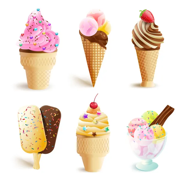 Conjunto de helados — Archivo Imágenes Vectoriales