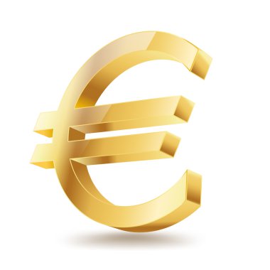 Euro altın smbol beyaz
