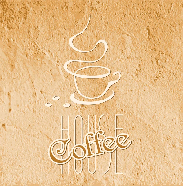 Coffee house symbol on grunge background — Stock Vector