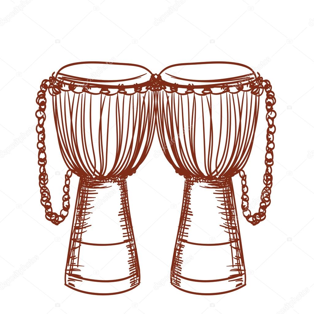 African Drums Drawing
