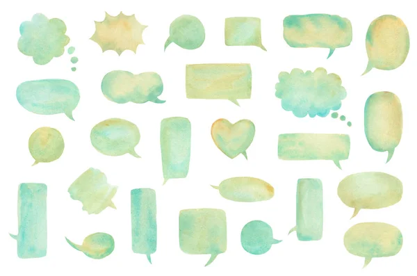 Зелені Акварельні Мовні Бульбашки Безшовний Візерунок Тла Ілюстрація Зроблена Векторі — стокове фото