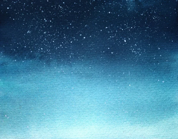 水彩斑斓的夜空闪烁着淡淡的星光 手绘插图 — 图库照片