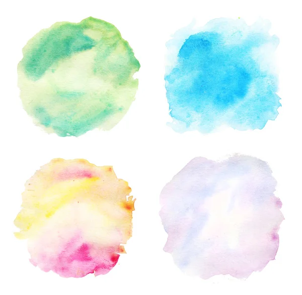 Set Watercolor Splashes Background White — Foto de Stock